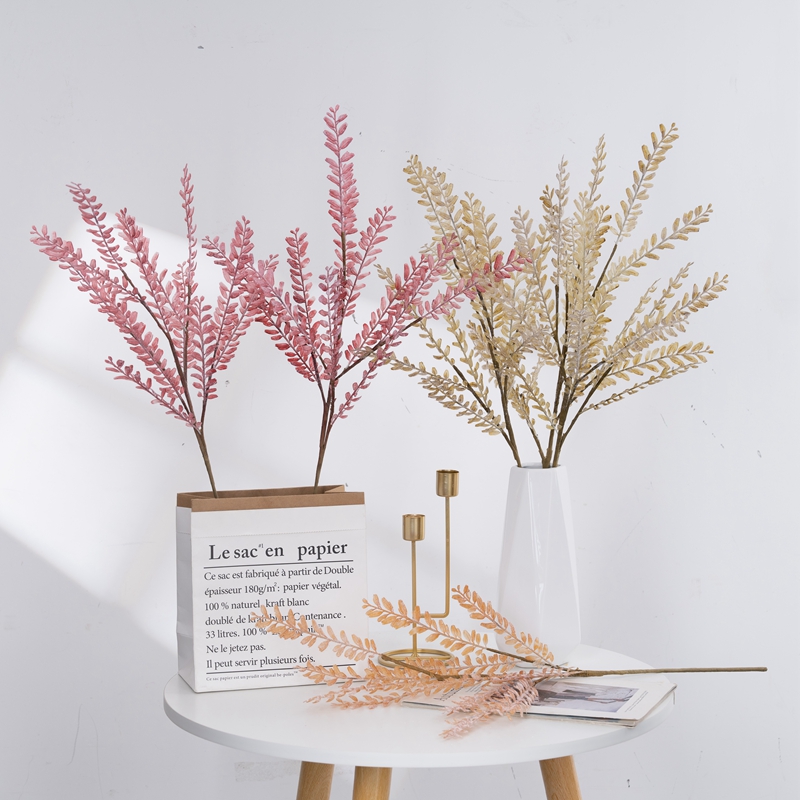 MW09101 művirág, egy szára fuzzy flokkoló leányszőr páfrány műanyag színes növényi dekoráció otthoni konyhai partira