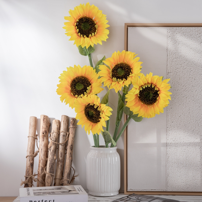 МВ33711 Кина Јефтини прилагођени вештачки цвет сунцокрета у затвореном простору за декорацију