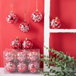 CF99101 Rooi Dekoratiewe boks plastiek Kersballe ornamente vir Kersfees Huisversiering