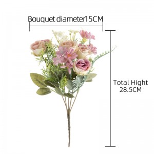 MW66794 වසන්තයේ නව පැමිණීම තොග වශයෙන් කෘතිම මල් Daisy Roses Mini Bouquet for Home Event Wedding centrepiece Garden Dec