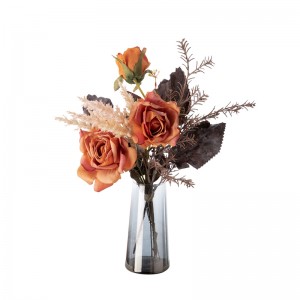 CF01233 High Quality Preserved Artificial Flower Dry Burnt Rose Vintage Bouquet for Home Party Wedding Decoration bridal bouquet