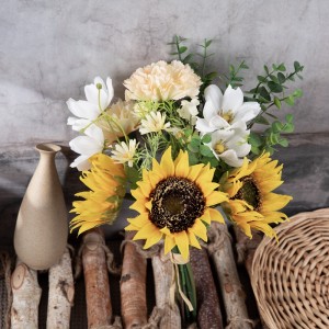 CF01292 Artificial Sunflower Cosmos Carnation Bouquet for Wedding Centerpieces Bouquets Home Decoration