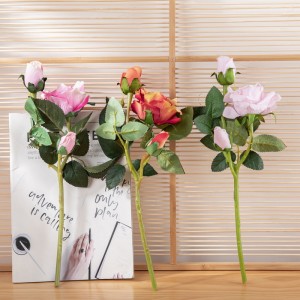 MW03335 Umelé kvety Dekorácia na svadobnú hostinu Sprej z konzervovanej ruže s dlhou stonkou s púčikmi