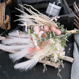 CF01327 Chine usine vente directe soie artificielle Pampas boule en plastique chrysanthème Astilbe avec flocage pour fête de Festival