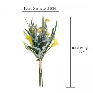 CF01145 Արհեստական ​​Calla Lily Dandelion Bouquet Նոր դիզայն Դեկորատիվ Ծաղիկներ և Բույսեր