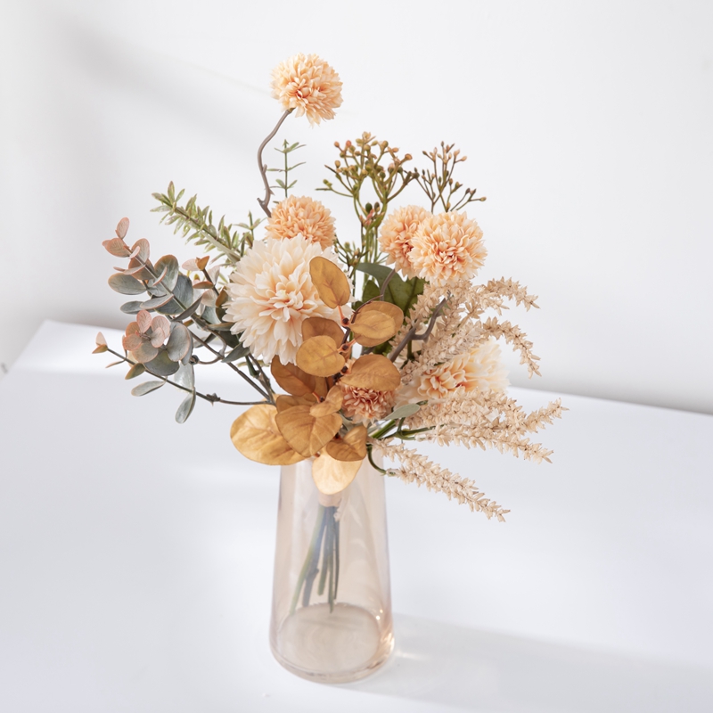 CF01221 Hot Sell Umelé kvetinové kytice Látkové šampanské Púpavový zväzok na domácu párty svadobnú výzdobu