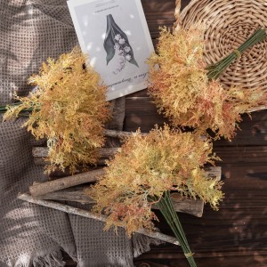 YC1100 Plastic 2-prong Mist Grass Bunch Artificial Plant Rime Bouquet for Home Backdrop Outdoor Event Flower Arrangement Decor