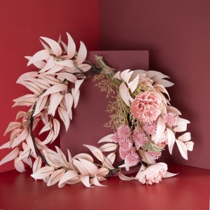 CF01030 Artipisyal nga Flower wreath Ranunculus Willow Dahon Taas nga Kalidad Valentine's Day nga regalo