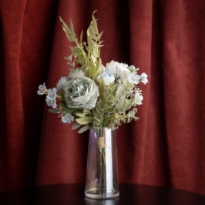 CF01091 Ramo de rosas azules artificiales, nuevo diseño, ramo de novia, decoración de jardín y boda