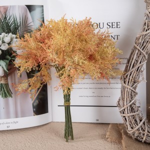 YC1100 Plastik 2-cabang Mist Grass Bunch Buatan Tanaman Rime Bouquet untuk Latar Belakang Rumah Luar Ruangan Dekorasi Rangkaian Bunga