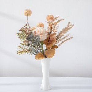 CF01221 Shitje e nxehtë buqetë me lule artificiale Tufë luleradhiqe prej pëlhure shampanjë për dekorim dasmash në aheng në shtëpi