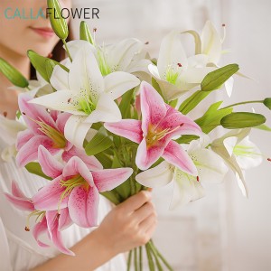 MW31587 कृत्रिम फूल लिली लोकप्रिय सजावटी फूल विवाह सजावट रेशम फूलहरू
