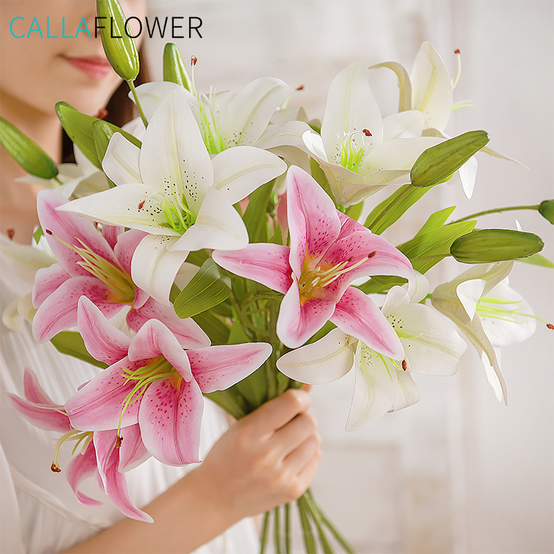 MW31587 Lliri de flors artificials Flors decoratives populars per a la decoració del casament Flors de seda