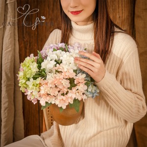 MW66790 Ramo de flores artificiales Hortensia Ramo de novia realista Flor decorativa