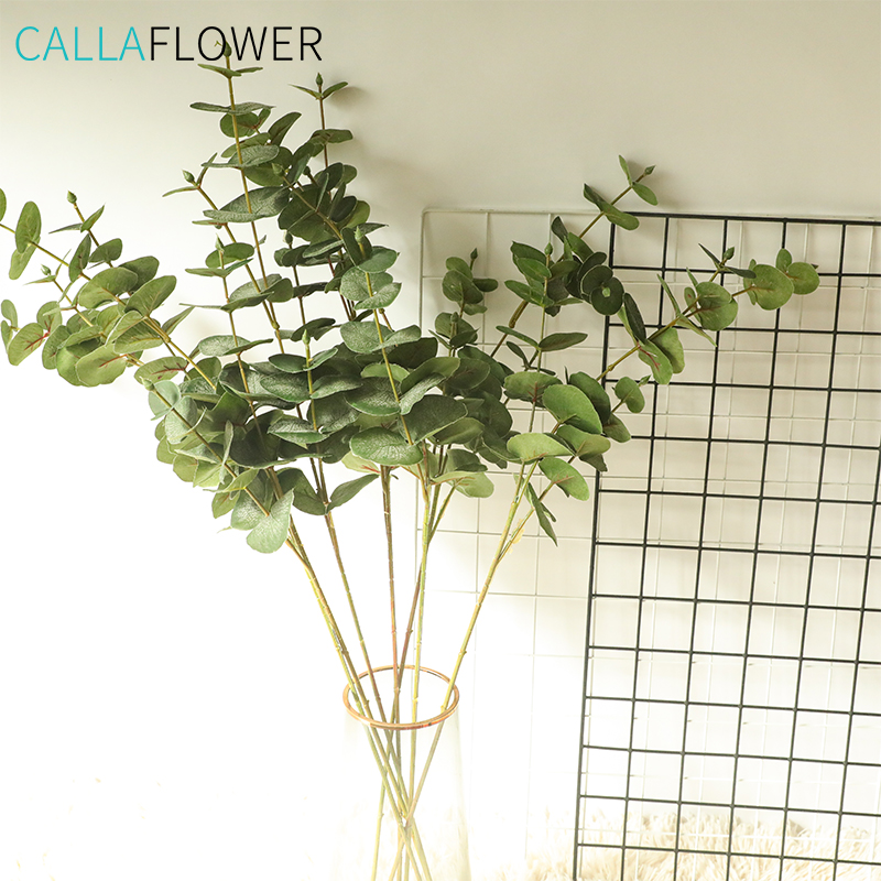 YC1063 Artificial Flower Eucalyptus Leaves Faux Silver Dollar Eucalyptus Garland Branches Stems Fakes Plastic Plants for Decoration