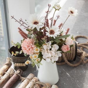 CF01270 Silk Rose Chrysanthemum Dandelion Artificial Flowers Wedding Bouquet သတို့သမီးသတို့သမီးအရံများအတွက် Rustic Table Centerpieces