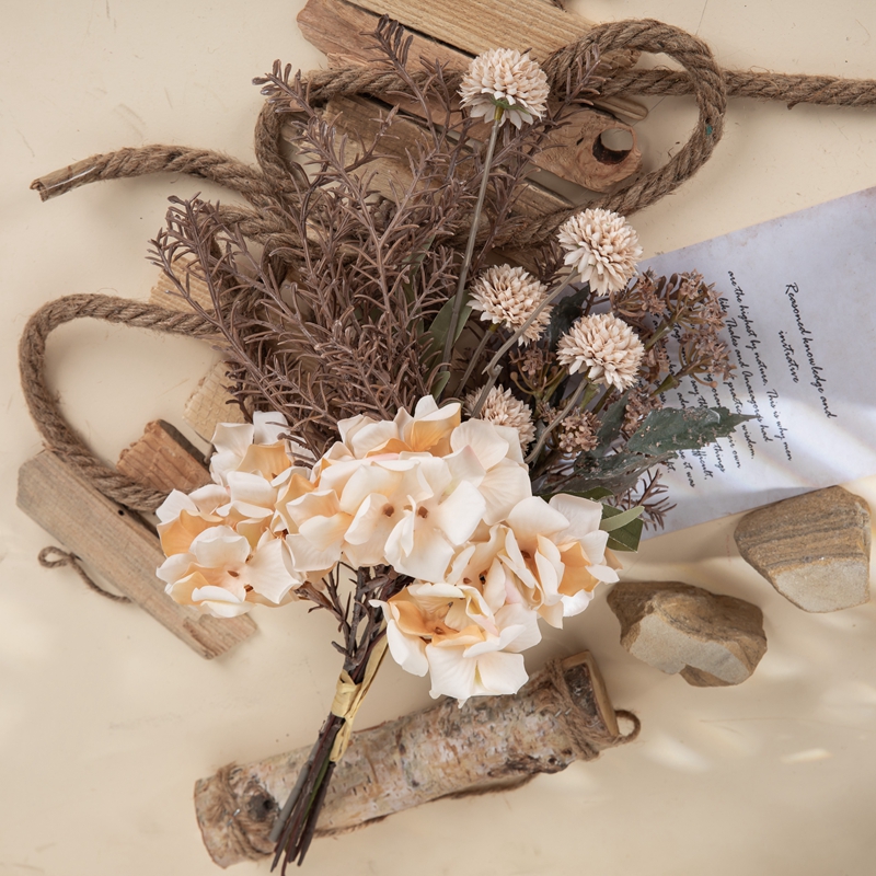 CF01006 Artipisyal nga Dandelion Hydrangea Bouquet Bag-ong Disenyo nga Dekorasyon nga Bulak ug Tanum