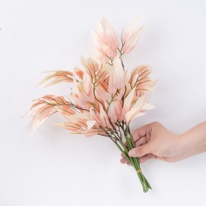 YC1059-4 Artificial Flower Leaves Champagne Bamboo Leaves Bunch of 6 Stems for Hotel Wedding Home Party Garden Craft Art Decor