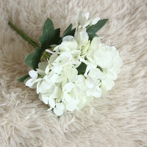 MW66779 Ramo branco de flores de seda de hortensias artificiais para decoración de telón de fondo de festa de voda