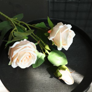 MW03337 Штучна червона троянда, оксамитова композиція з трьох голів троянд, квітка для прикраси весілля