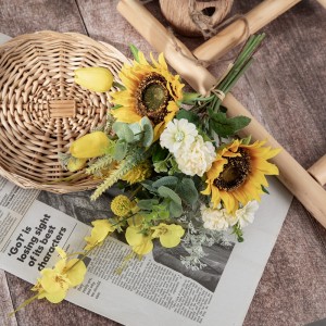 CF01291 Künstlicher Blumenstrauß, Sonnenblumenball, Chrysantheme, Tulpe, tanzender Orchideenstrauß für die Hochzeitsdekoration zu Hause