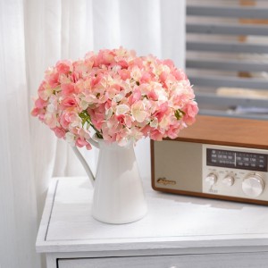 GF16384-1 ក្បាល Hydrangea សូត្រជាមួយដើម ក្បាលផ្កាសិប្បនិម្មិត DIY Wedding Centerpiece Home Party Baby Shower Decor