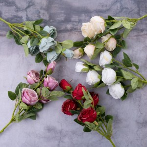 CL03507 Flor Artificial Chá Rosa Venda Quente Decoração de Casamento Jardim Decoração de Casamento