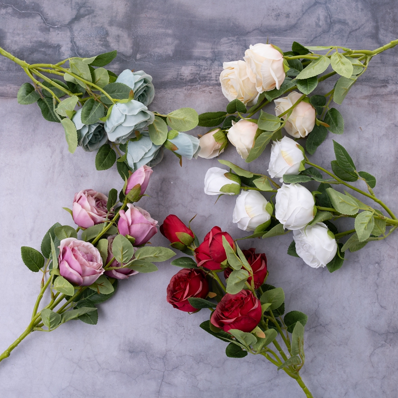 CL03507 Artificial Flower Tea Rose အရောင်းရဆုံး မင်္ဂလာပွဲအလှဆင် ဥယျာဉ် မင်္ဂလာအလှဆင်ခြင်း။