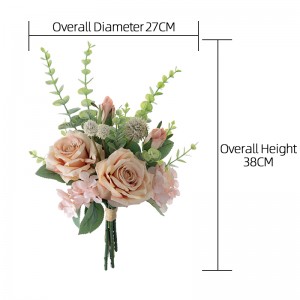 CF01048 कृत्रिम गुलाब का गुलदस्ता नई डिजाइन दुल्हन गुलदस्ता गार्डन शादी की सजावट