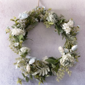 CF01093 Corona de hortensias de rosas artificiales, novo deseño, decoración de bodas de xardín, telón de fondo de parede de flores