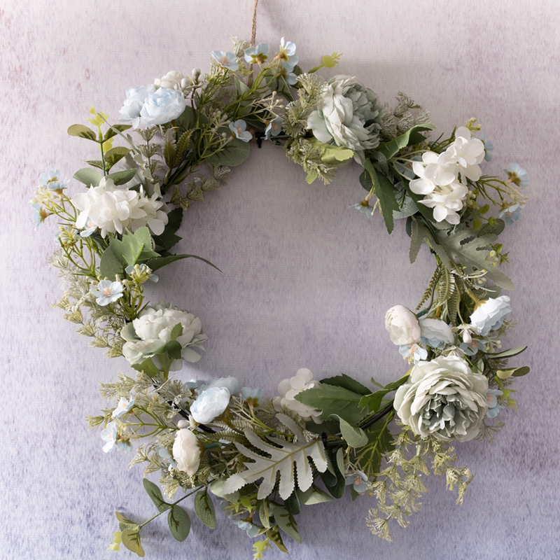 CF01093 Venec iz umetne vrtnice in hortenzije, nov dizajn, vrtna poročna dekoracija, cvetlično stensko ozadje