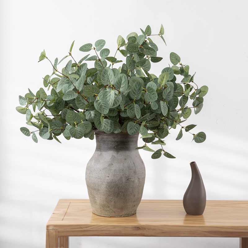 MW61216 Sztuczna roślina Eukaliptus Pojedyncza gałąź Zdejmowana łodyga Gorąco sprzedające się dekoracyjne kwiaty i rośliny