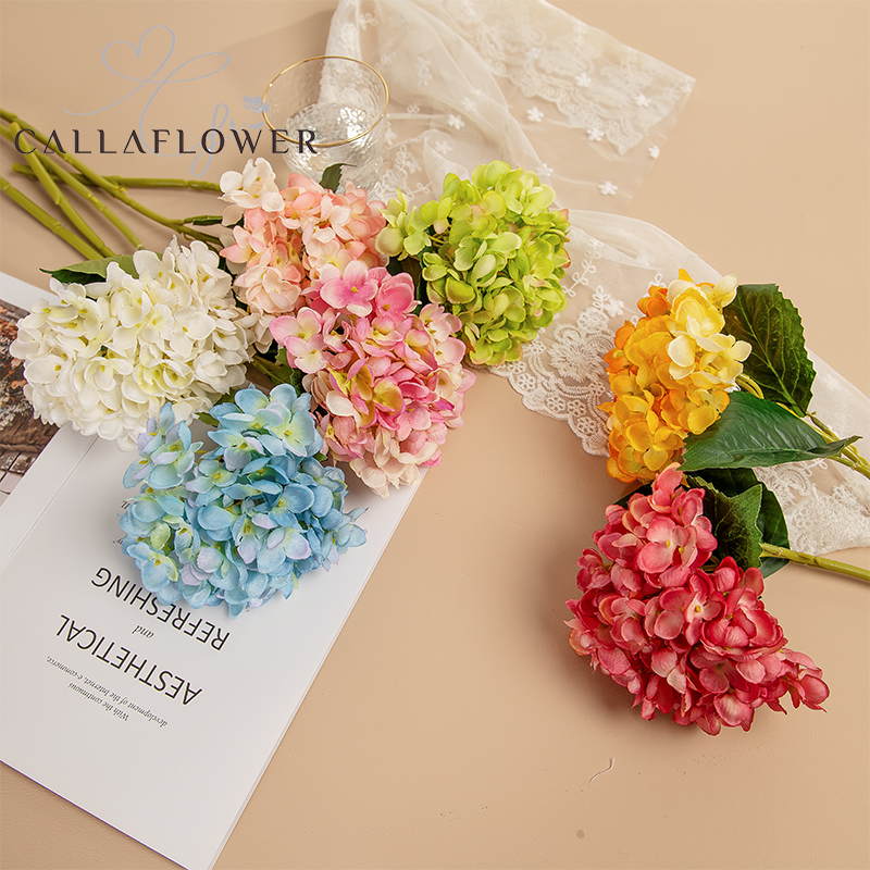 MW52666 Wholesale Silk Hydrangeas wedding flower artificiale cum'è rigalu Arrangements decorazione