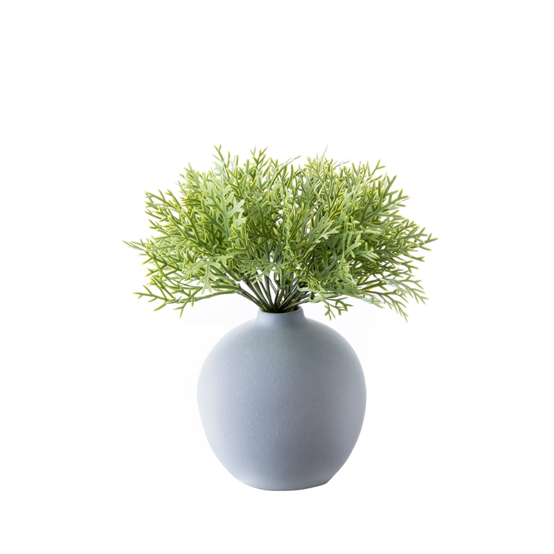DY1-6236 საბითუმო ხელოვნური ყვავილის მცენარე პლასტმასის მწვანე ფოთლის პატარა შეკვრა სახლის დეკორაციისთვის