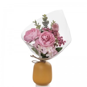 CF01100 Artificial Lotus Hydrangea Bouquet Dealbhadh Ùr Tiodhlac Latha Valentine Bouquet Bridal