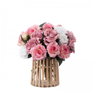 MW03336 Artificial Roses Short Stem Wedding Ifuru Ifuru Ulo ụlọ ihe ndozi