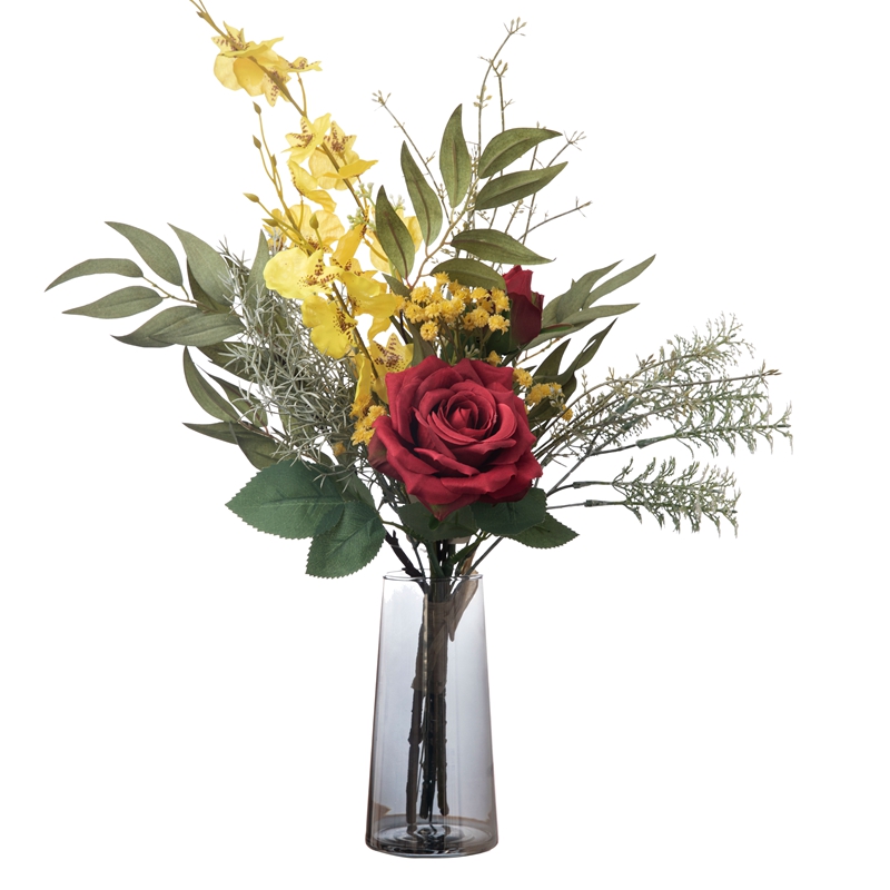 CF01125 Artificial Rose Bouquet Tshiab Tsim Valentine hnub khoom plig Vaj Kab tshoob Decoration