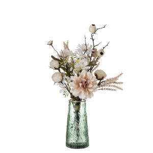 CF01209 New Design Artificial Ivory Dahlia Chrysanthemum Poppy Voankazo Bouquet ho an'ny Haingo Antoko