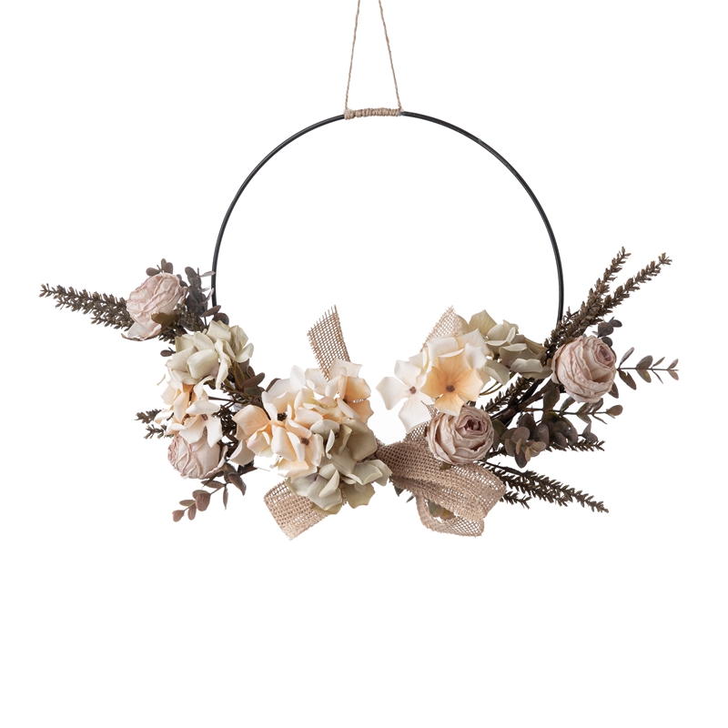 CF01234A High Quality Artificial Flower Champagne Rose Hydrangea Half Garland Wall Hanging para sa Home Party Wedding Wall Decor