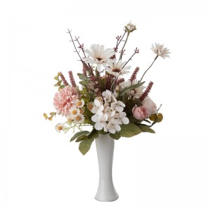 CF01270Silk Rose Chrysanthemum Dandelion Bunga Buatan Sejambak Perkahwinan untuk Bridesmaid Pengantin Rustic Table Centerpieces