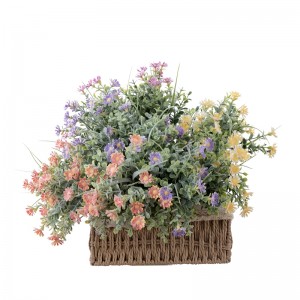 GF15956B atifisyèl plastik Daisy flè sovaj krizantèm Floral Bouquet maryaj Kay Decor