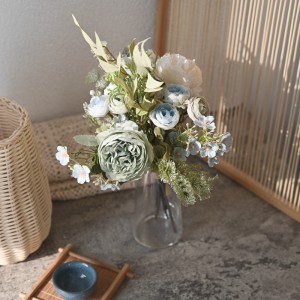 CF01091 Искусственный букет синих роз, новый дизайн, свадебный букет, садовое свадебное украшение