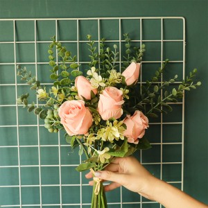 YC1053 Hochwertige künstliche Rosenblumensträuße für Hochzeiten, künstlicher Rosenstrauß für die Tischdekoration zu Hause