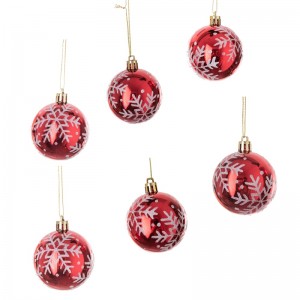 CF99101 Adornos de bolas de Navidad de plástico en caja decorativas rojas para la decoración del hogar de Navidad
