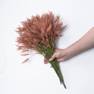 YC1061-4 कृत्रिम फूल प्लास्टिक ब्राउन सेटेरिया शाखाएँ घर कार्यालय डेस्क फार्महाउस कक्ष सजावट के लिए एक गुच्छा में 12 टहनियाँ