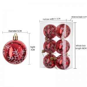 CF99101 Rode decoratieve plastic kerstballen in doos, ornamenten voor kersthuisdecoratie