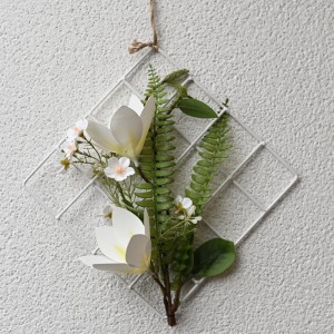 CF01019 Enrejado de flores artificiales para colgar en la pared, orquídea, helecho, regalo realista para el día de la madre