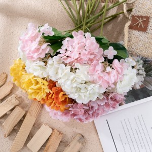 Mw96002 toque real gracioso hortênsia com haste flores artificiais para peças centrais do casamento diy decoração floral decoração para casa