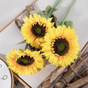 MW33711 çîn Kulîlka Sunflower Artificial Xweseriya Erzan a hundurîn ji bo xemilandinê