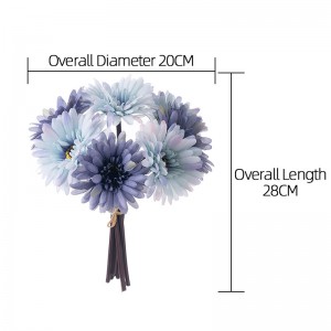 GF16183A haingon-trano simulation tena zava-misy Gerbera Flower Bundle backdrops artifisialy voninkazo lehibe fampakaram-bady haingon-trano